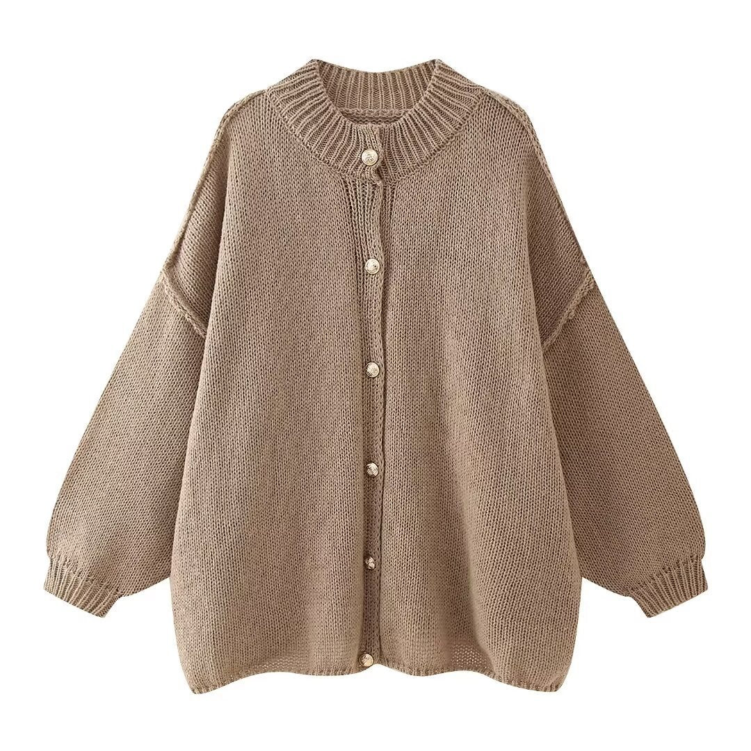 Zoë | Oversized vest met gouden knopen