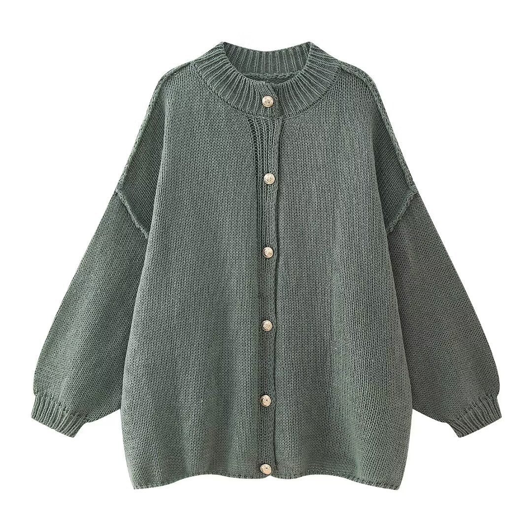 Zoë | Oversized vest met gouden knopen