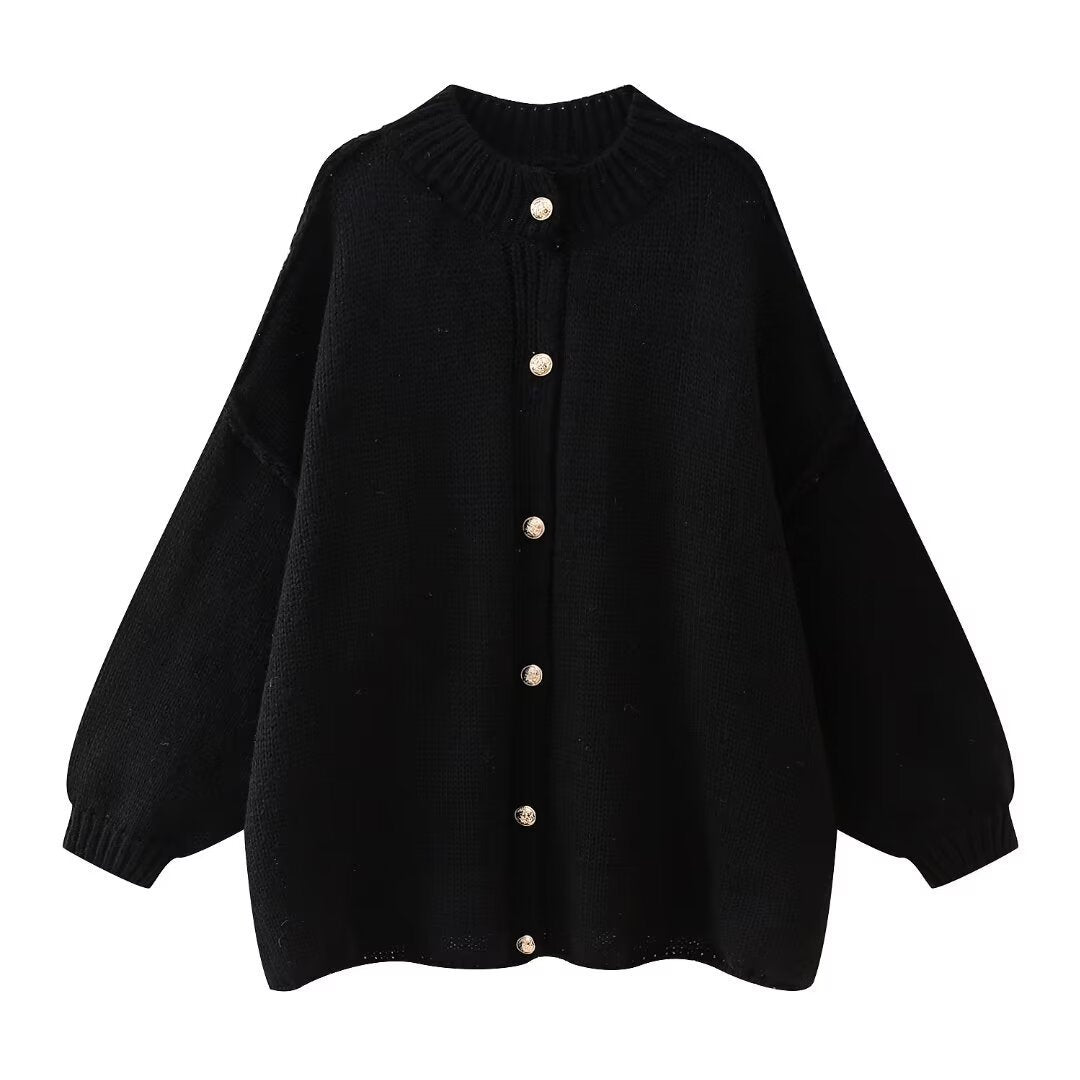 Zoë | Oversized vest met gouden knopen