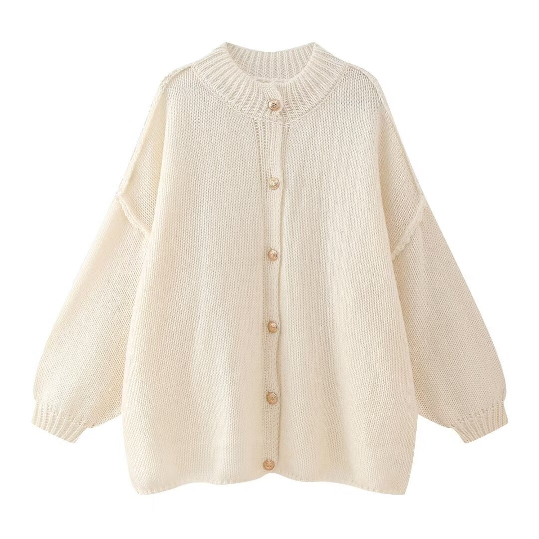 Zoë | Oversized vest met gouden knopen