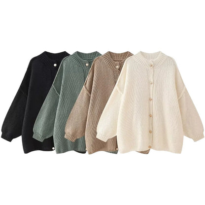 Zoë | Oversized vest met gouden knopen