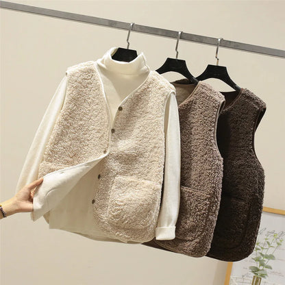 Nowi | Teddy gilet met knopen
