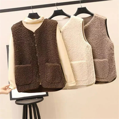 Nowi | Teddy gilet met knopen