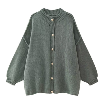 Zoë | Oversized vest met gouden knopen